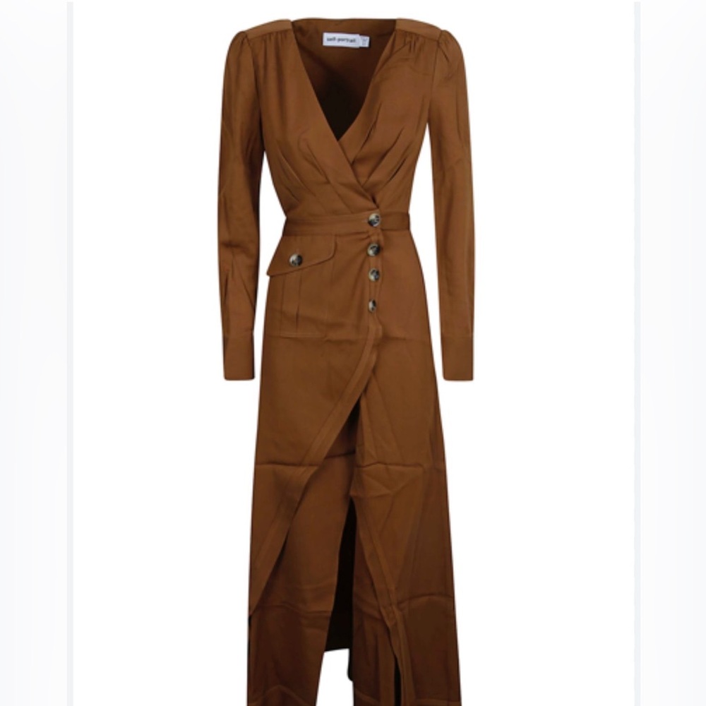Self portrait brown midi dress